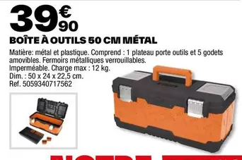 dim - boîte à outils 50 cm métal