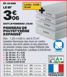 dim - panneau de polystyrène expansé