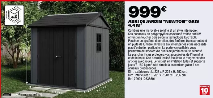 Dim - Abri De Jardin "neuton" Gris