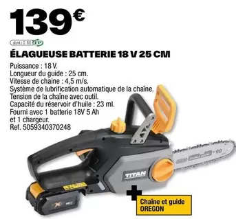 Élagueuse Batterie 18 V 25 Cm