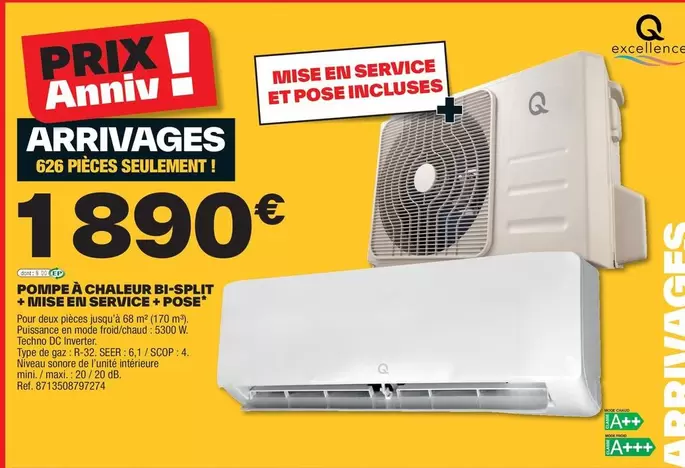 Pompe à Chaleur Bi-split - Mise en Service à 105€ - Offre Spéciale