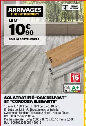 Sol Stratifie "oak Belfast" Et "Cordoba Elegante"