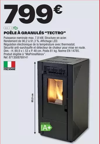 dim - poêle à granulés "tectro"