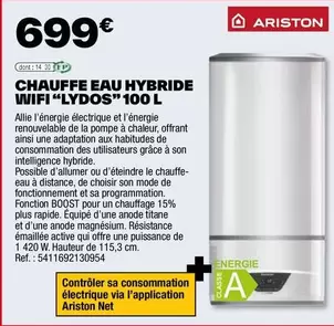 Ariston - Chauffe Eau Hybride Wifi "lydos" 100 L