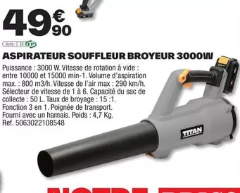 Aspirateur Souffleur Broyeur 3000w