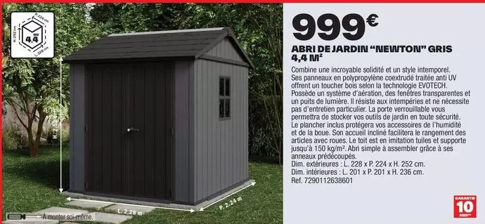 Dim - Abri De Jardin "newenton" Gris