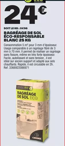 tous - ragreage de sol eco-responsable blanc