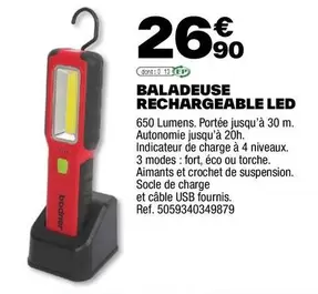 Geofre - Baladeuse Rechargeable Led