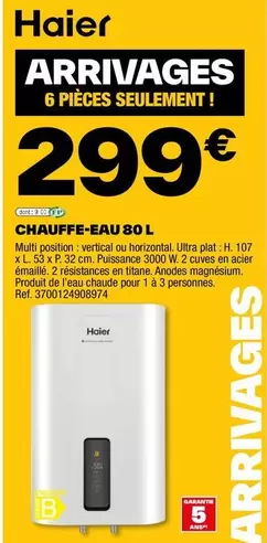 Haier - Chauffe-eau 80 L