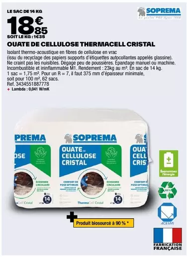 soprema - Ouate De Cellulose Thermacell Cristal