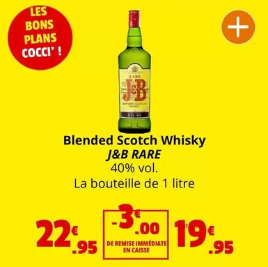 J&B - Blended Scotch Whisky Rare offre à 19,95€ sur Coccinelle Express