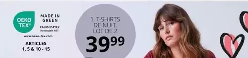 T-Shirts De Nuit offre à 39,99€ sur Ulla Popken