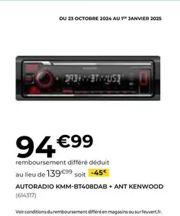 Kenwood - Autoradio KMM-BT408DAB + ANT