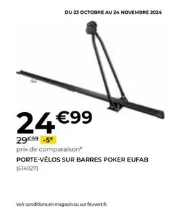 Eufab - Porte-Velos Sur Barres Poker 