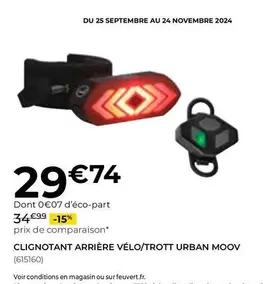 Urban Moov - Clignotant Arrière Vélo/Trott 