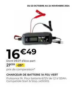 Feu Vert - Chargeur De Batterie 1a 