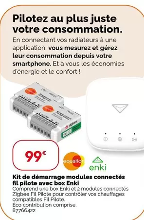 Zigbee - Kit de Démarrage Connecté avec Box Enki et Modules Fil Pilote