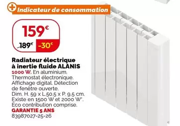 Radiateur Électrique À Inertie Fluide Alanis - Performance et Confort au Meilleur Prix