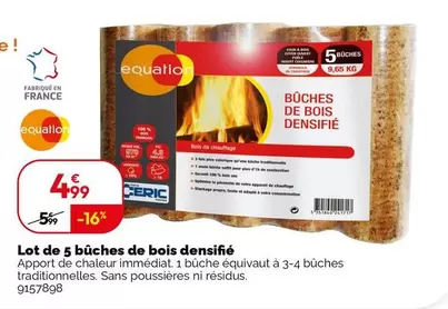 lot de 5 bûches de bois densifié