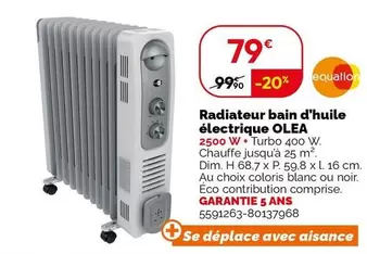 Radiateur Bain D'Huile Électrique Olea