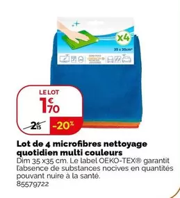 Lot de 4 Microfibres de Nettoyage Quotidien Multi-Couleurs - Pratiques et Efficaces