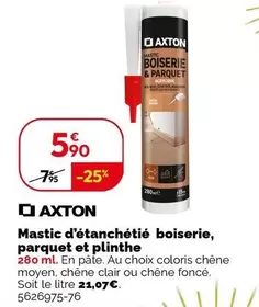 Axton - Mastic d'Étanchéité pour Boiserie, Parquet et Plinthe - Idéal pour des finitions durables et étanches