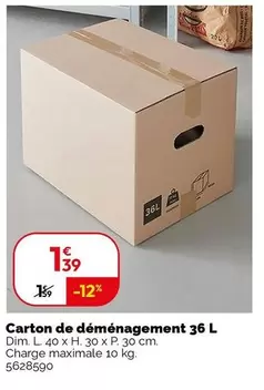 Carton De Déménagement 36 L