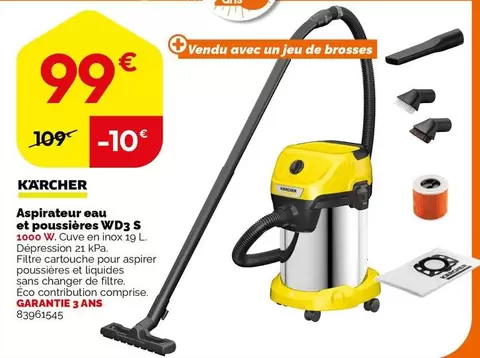 Kärcher - Aspirateur Eau Et Poussières WD3 S