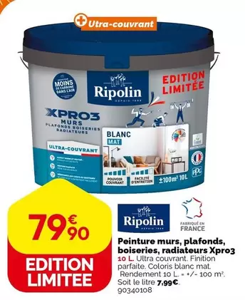 Ripolin Xpro3 : Peinture pour Murs, Plafonds, Boiseries et Radiateurs - Idéale pour tous vos projets de rénovation