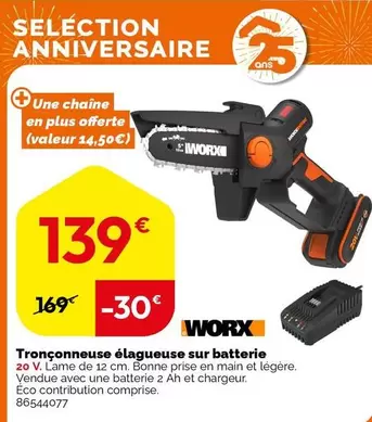 Worx - Tronçonneuse Élagueuse Sur Batterie