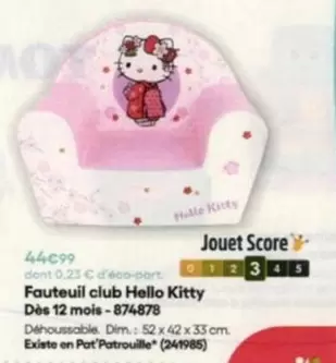 Fauteuil Club Hello Kitty   offre à 44,99€ sur King Jouet