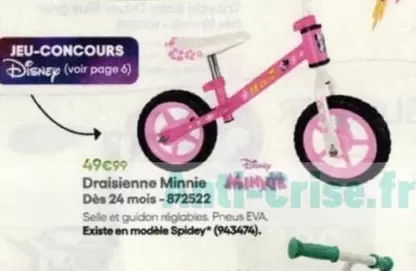 Disney - Draisienne Minnie Dès 24 Mois offre à 49,99€ sur King Jouet