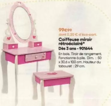 Coiffeuse Miroir Rétroéclaire offre à 99,99€ sur King Jouet