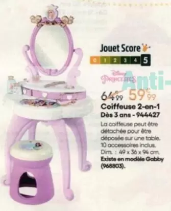 Coiffeuse 2 On 1  offre à 59,99€ sur King Jouet