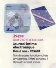 Journal Intime Électronique offre à 39,99€ sur King Jouet