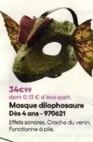 Masque Dilophosaure offre à 34,99€ sur King Jouet