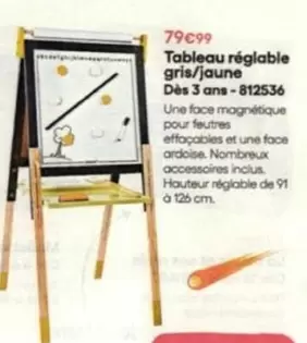 Tableau Réglable Gris/Jaune offre à 79,99€ sur King Jouet