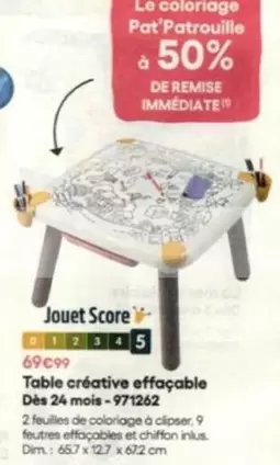 Table Créative Effacable offre à 69,99€ sur King Jouet