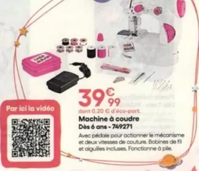 Machine À Coudre offre à 39,99€ sur King Jouet