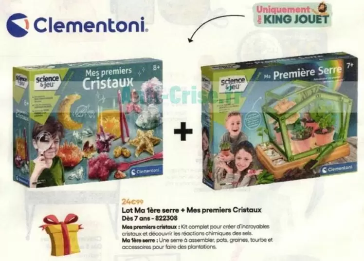 Clementoni - Lot De Ma 1Ère Serre + Mes Premiers Cristaux offre à 24,99€ sur King Jouet