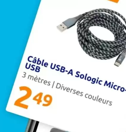 Câble Usb-a Sologic Micro.