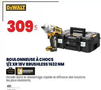 Dewalt - Boulonneuse A Chocs 1/2 Xr 18V Brushless 1632 Nm  offre à 309€ sur Au Forum du Bâtiment