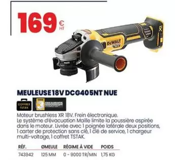 DeWalt - Meuleuse 18V DCG405NT offre à 169€ sur Au Forum du Bâtiment