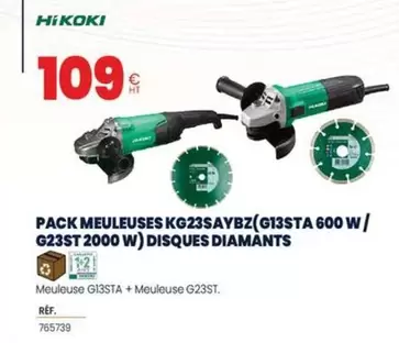 Hikoki - Pack Meuleuses KG23SAYBZ(G13STA 600 W/ G23ST 2000 W) Disques Diamants offre à 109€ sur Au Forum du Bâtiment