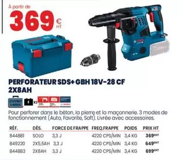 Bosch - Perforateur SDS+ GBH 18V-28 CF 2X8AH offre à 369€ sur Au Forum du Bâtiment