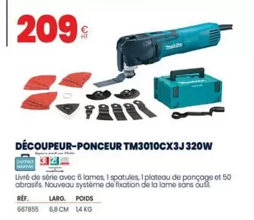 Makita - Découpeur-Ponceur TM3010CX3J 320W offre à 209€ sur Au Forum du Bâtiment