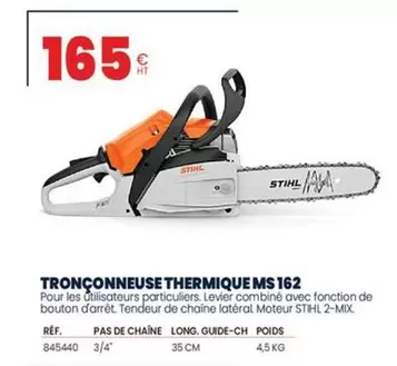 Stihl - Tronçonneuse Thermique MS 162 offre à 165€ sur Au Forum du Bâtiment