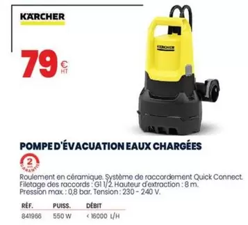 Kärcher - Pompe D'Évacuation Eaux Chargées offre à 79€ sur Au Forum du Bâtiment