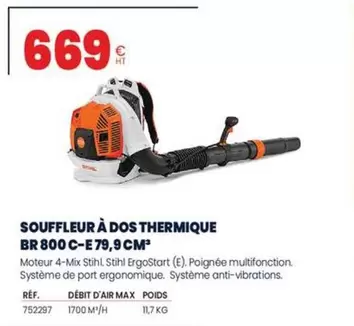 Bosch - Souffleur À Dos Thermique BR800C-E 79,9 Cm³ offre à 669€ sur Au Forum du Bâtiment