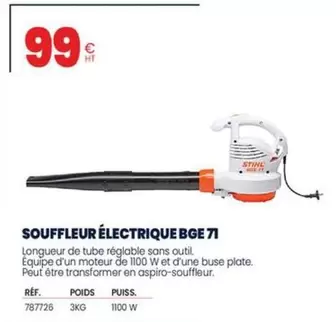 Stihl - Souffleur Électrique BGE 71 offre à 99€ sur Au Forum du Bâtiment